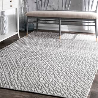 Diamonds Cotton Trellis Flatwoven Rug secondary image