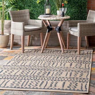 6' 7" x 9' Tribal Relief Indoor/Outdoor Rug secondary image