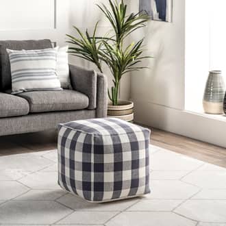 Cotton Buffalo Plaid Pouf secondary image