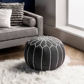 Embroidered Cotton Pouf secondary image
