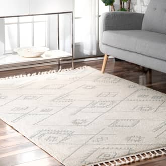Rugs USA Beige Sandscript Modern Tribal Tassel rug - Southwestern Rectangl
