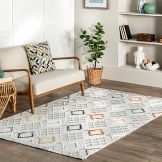 Neha Iridescent Checkered Rug secondary image