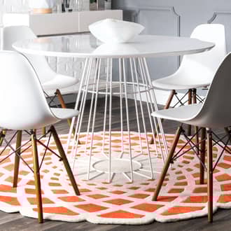 Rugs USA Orange Keno Retro Crystal rug - Contemporary Round 6