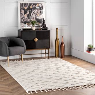 Diamond Textured Trellis Tassel Rug secondary image