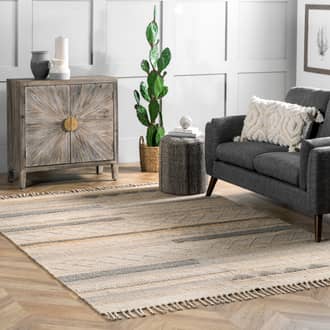 Modern Striped Wool Rug secondary image