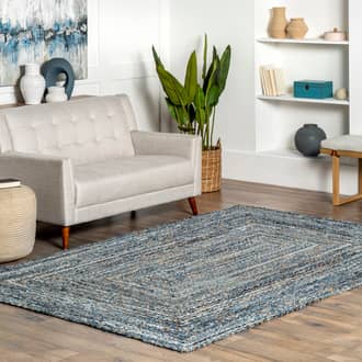 Hand Braided Denim And Jute Interwoven Solid Rug secondary image