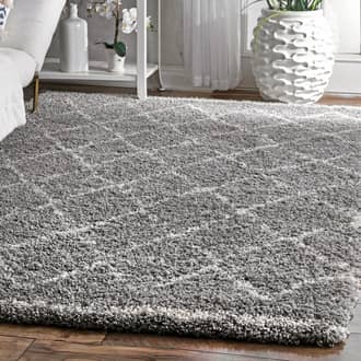 Rugs USA Gray Erim Soft Trellis Shag rug - Geometric Rectangle 7 6 x 9