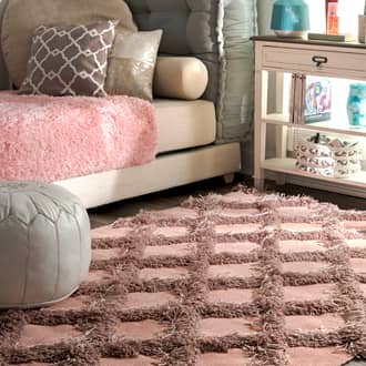 Shaggy Diamond Trellis Rug secondary image