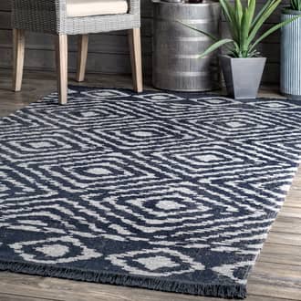 Diamond Tiles Fringed Indoor/Outdoor Rug secondary image