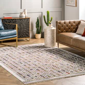 6' 7" x 9' 8" Honeycomb Stripes Fringed Rug secondary image