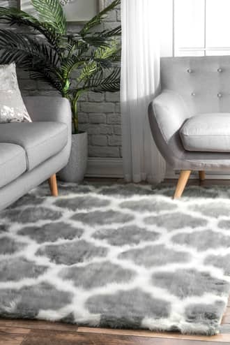 Faux Sheepskin Trellis Rug secondary image