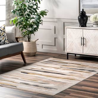 4' x 6' Kailee Watercolor Strokes Washable Rug secondary image