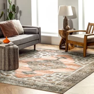 8' Native Iris Medallion Washable Rug secondary image