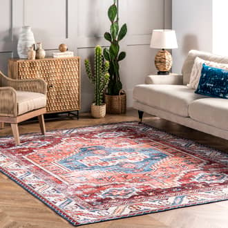 Oriental Medallion Washable Rug secondary image