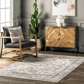 Faded Geometric Washable Rug secondary image