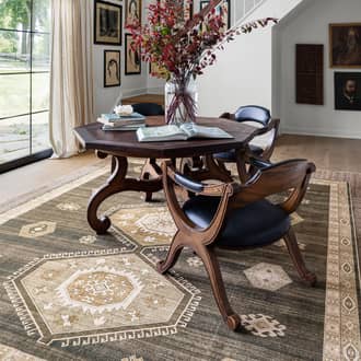 8' x 10' Taro Medallion Washable Rug secondary image
