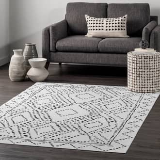 8' Dotted Diamond Trellis Washable Rug secondary image