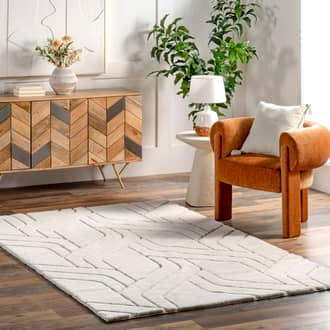 Karalee Geometric Plush Cloud Washable Rug secondary image