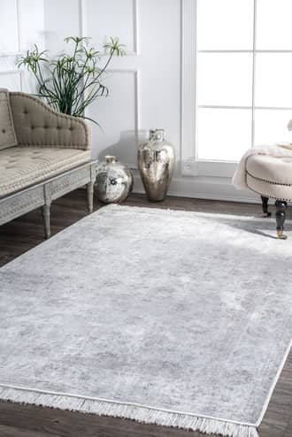 Fading Floral Fringe Rug secondary image