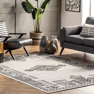 9' x 12' Bordered Graphic Rug secondary image