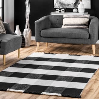 Fringed Plaid Rug secondary image