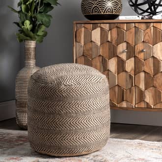 Braided Jute Chevron Stripes Pouf secondary image