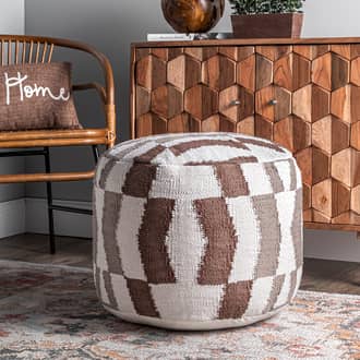 Flatwoven Herringbone Pouf secondary image