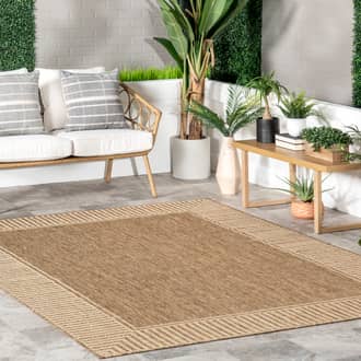 Striped Border Indoor/Outdoor Flatweave Rug secondary image