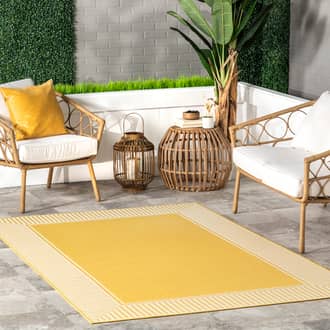 Striped Border Indoor/Outdoor Flatweave Rug secondary image