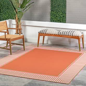 Striped Border Indoor/Outdoor Flatweave Rug secondary image
