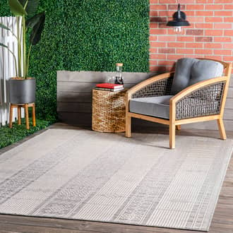 Banded Indoor/Outdoor Flatweave Rug secondary image