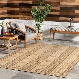 Banded Indoor/Outdoor Flatweave Rug secondary image