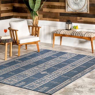 Banded Indoor/Outdoor Flatweave Rug secondary image