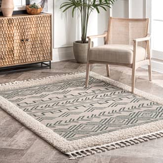 Shaggy Bordered Tribal Rug secondary image