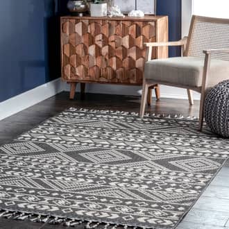 Banded Tribal Printed Flatweave Rug secondary image