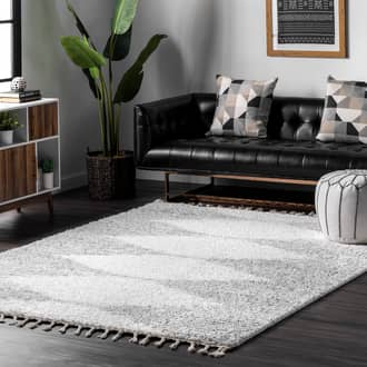 5' 3" x 7' 7" Moroccan Diamond Pinstripes Tassel Rug secondary image