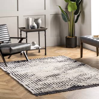 4' x 6' Faded Stripes Fringed Rug secondary image
