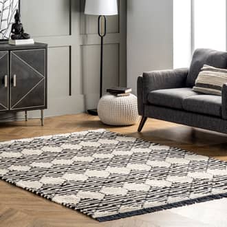 Striped Harlequin Tasseled Rug secondary image