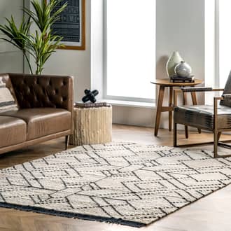 Modern Tracery Tasseled Rug secondary image