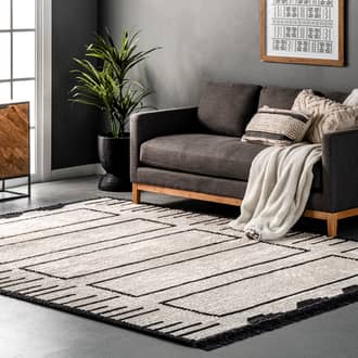 Bethanny Scrolling Panels Fringed Rug secondary image