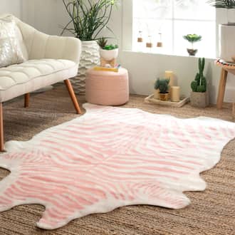 Faux Zebra Hide Rug secondary image