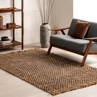 Pilar Jute Solid Tasseled Rug secondary image