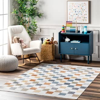 10' x 14' Carina Washable Colorful Checkered Rug secondary image