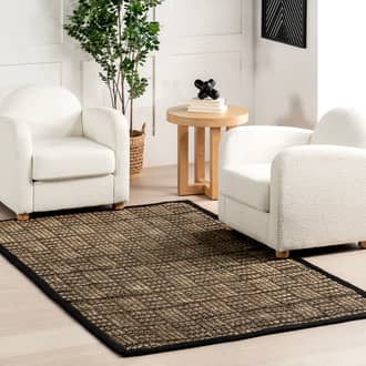 Riki Checkered Seagrass Rug secondary image