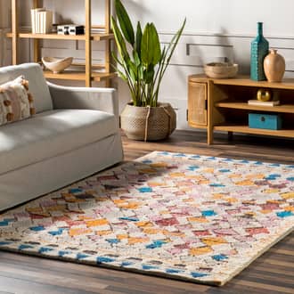 Vibrant Moroccan Diamond Shag Rug secondary image