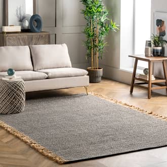Flatweave Solid Tassel Rug secondary image