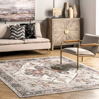 8' Crystalline Medallion Washable Rug secondary image