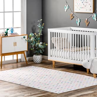 3' x 5' Lila Polka Dotted Washable Rug secondary image