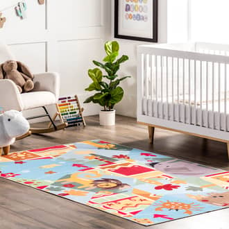 Catherine Zoo Animals Kids Washable Rug secondary image