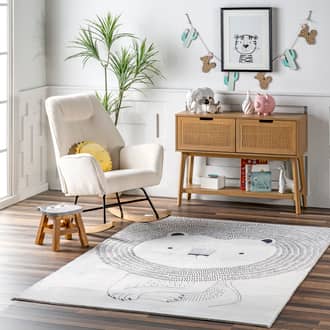 Hunter Stenciled Lion Kids Washable Rug secondary image